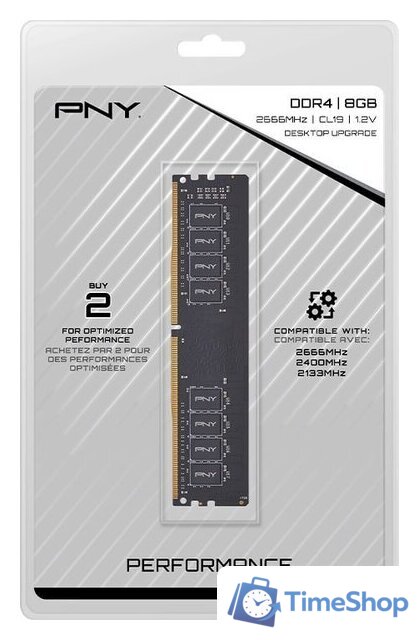 Оперативная память PNY Performance 8GB DDR4 PC4-21300 MD8GSD42666 - Изображение №3 — Интернет-магазин Time-Shop