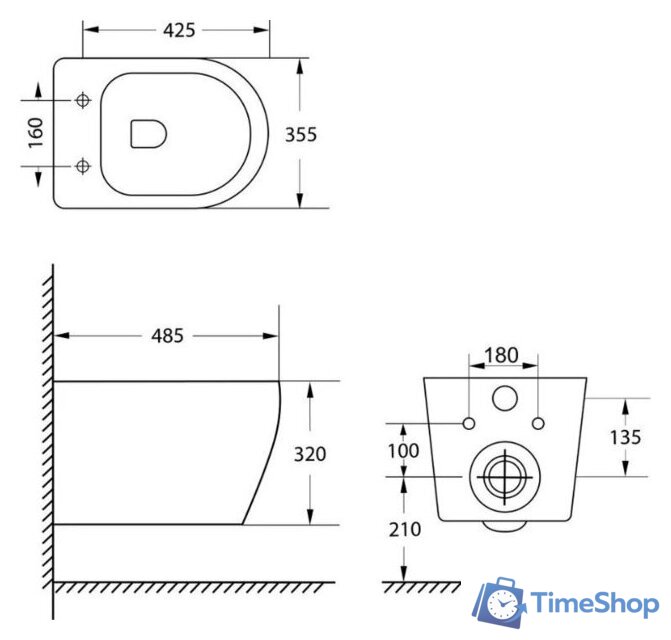 Унитаз подвесной Lauter Sulzdorf с микролифтом и кнопкой смыва 219701HD (белый/хром) - Изображение №21 — Интернет-магазин Time-Shop