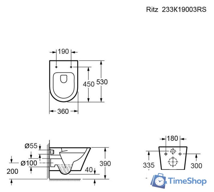 Унитаз подвесной Ambassador Ritz 233K19003RS - Изображение №11 — Интернет-магазин Time-Shop