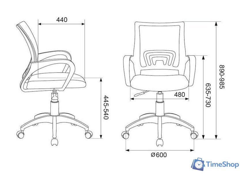 Офисное кресло Бюрократ CH-W695NLT (салатовый) - Изображение №5 — Интернет-магазин Time-Shop