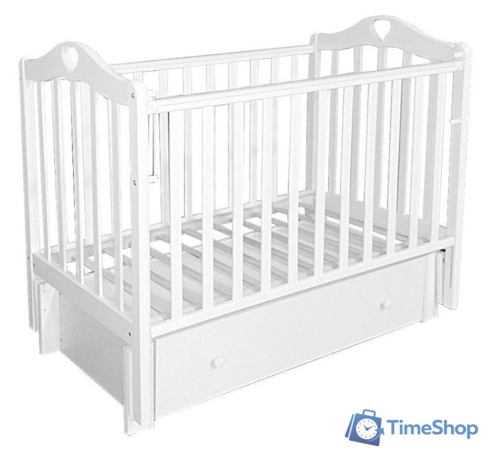 Классическая детская кроватка Антел Каролина-4/6 (белый) - Изображение №1 — Интернет-магазин Time-Shop