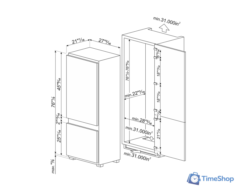 Холодильник Smeg C875TNE - Изображение №2 — Интернет-магазин Time-Shop