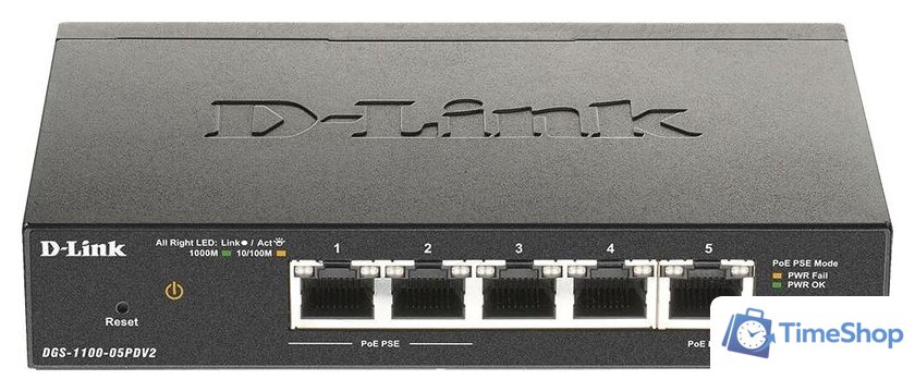 Управляемый коммутатор 2-го уровня D-Link DGS-1100-05PDV2/A1A - Изображение №1 — Интернет-магазин Time-Shop
