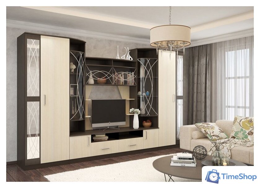 Стенка Горизонт Атланта (венге-дуб) - Изображение №4 — Интернет-магазин Time-Shop