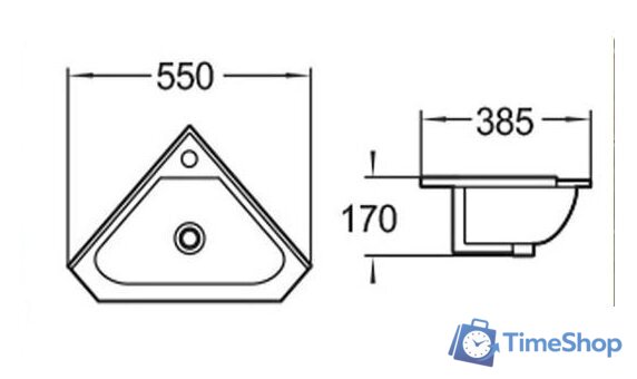 Умывальник WeltWasser AISBACH 7012 GL-WT - Изображение №2 — Интернет-магазин Time-Shop