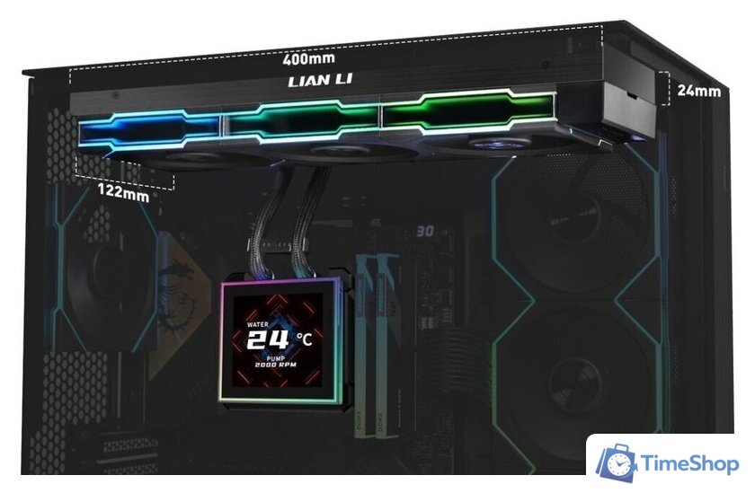 Система жидкостного охлаждения для процессора Lian Li HydroShift II LCD-S 360TL G89.GHS2LCDS36TB.R0 - Изображение №6 — Интернет-магазин Time-Shop