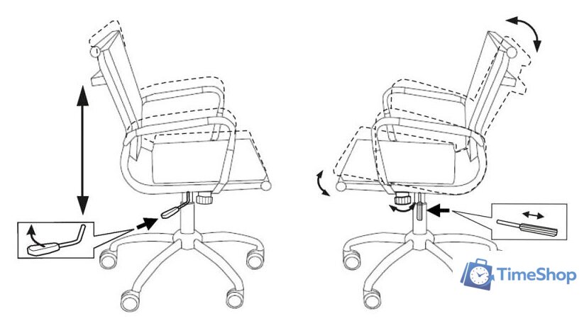 Офисное кресло Бюрократ CH-993-Low/Orange - Изображение №5 — Интернет-магазин Time-Shop