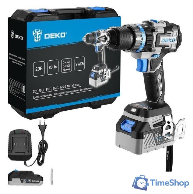 Ударная дрель-шуруповерт Deko GCD20DU PRO 083-1107 (с 2-мя АКБ, кейс) - Изображение №1 — Интернет-магазин Time-Shop