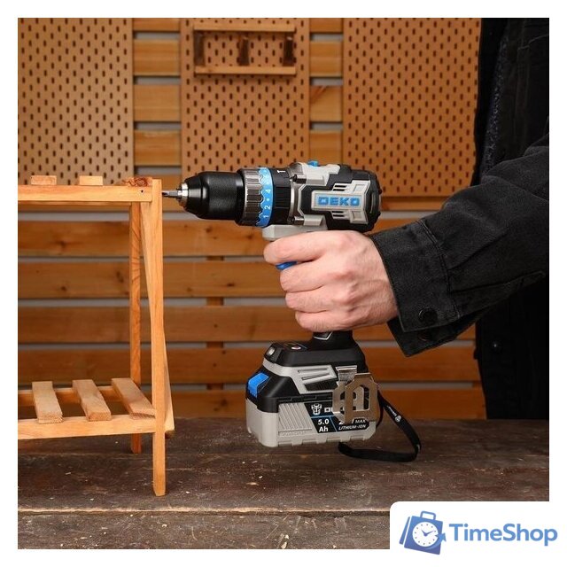 Ударная дрель-шуруповерт Deko GCD20DU PRO 083-1107 (с 2-мя АКБ, кейс) - Изображение №7 — Интернет-магазин Time-Shop