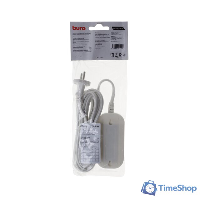 Удлинитель Buro BU-PSL2.5/W - Изображение №5 — Интернет-магазин Time-Shop