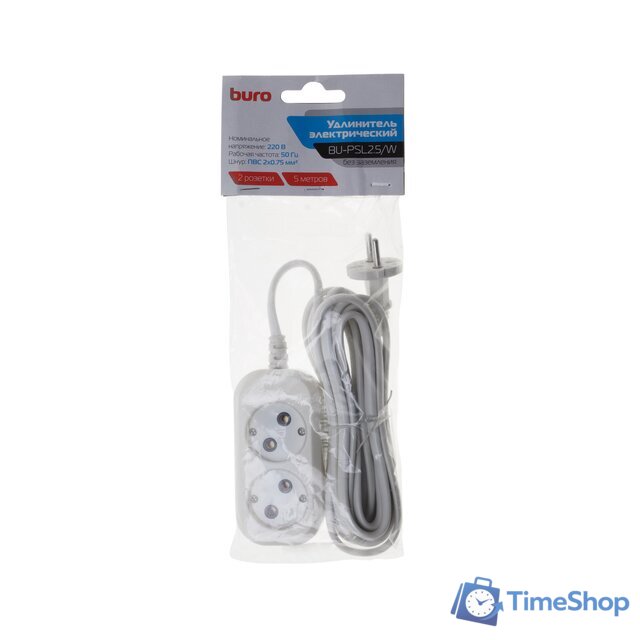 Удлинитель Buro BU-PSL2.5/W - Изображение №4 — Интернет-магазин Time-Shop