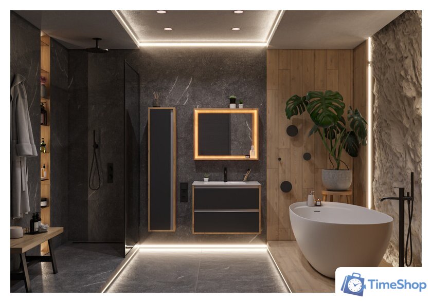  ЗОВ Шкаф-пенал Парма 150 PP150LHO0MBPMC1A (дуб/черный) - Изображение №3 — Интернет-магазин Time-Shop