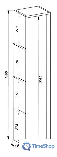  ЗОВ Шкаф-пенал Парма 150 PP150LHO0MBPMC1A (дуб/черный) - Изображение №4 — Интернет-магазин Time-Shop