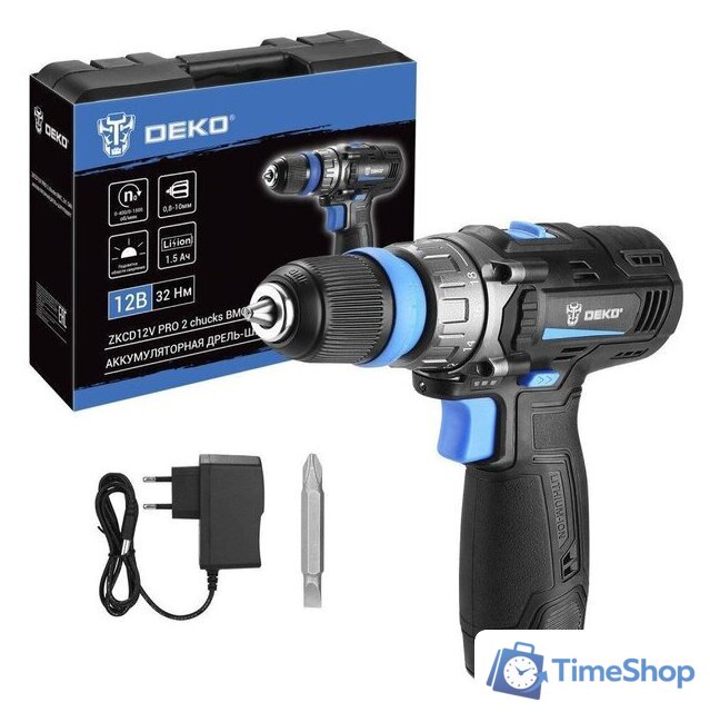 Дрель-шуруповерт Deko ZKCD12V PRO 084-1013 (с 2-мя АКБ, кейс) - Изображение №1 — Интернет-магазин Time-Shop
