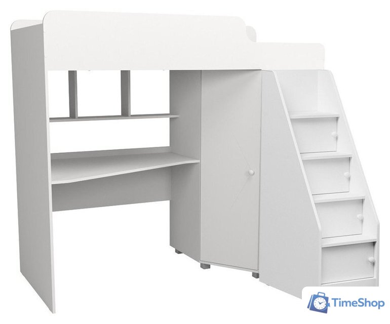 Кровать-чердак Капризун 13 Р440-2 с рабочей зоной (белый) - Изображение №3 — Интернет-магазин Time-Shop