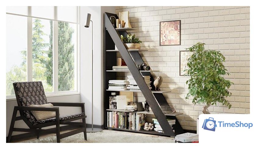 Стеллаж Трия Тип 14 (венге цаво/дуб белфорт) - Изображение №4 — Интернет-магазин Time-Shop