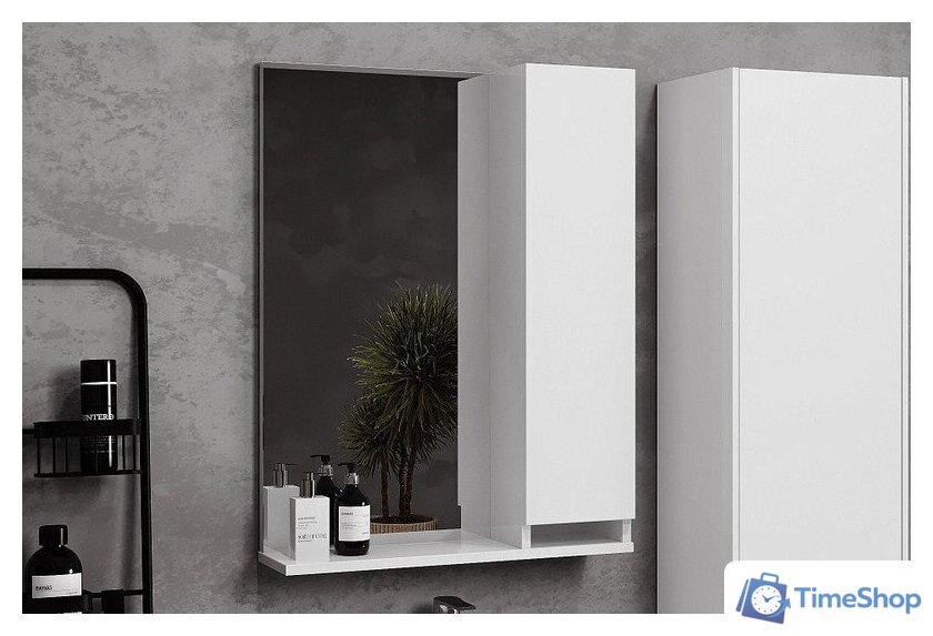  Belux Шкаф с зеркалом Клермонт В 70 Ш (1, белый глянцевый) - Изображение №3 — Интернет-магазин Time-Shop