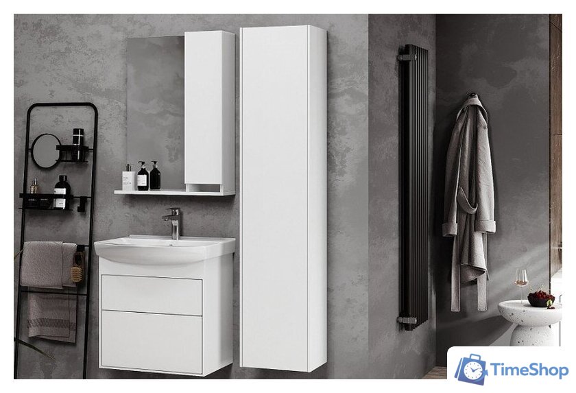  Belux Шкаф с зеркалом Клермонт В 70 Ш (1, белый глянцевый) - Изображение №4 — Интернет-магазин Time-Shop