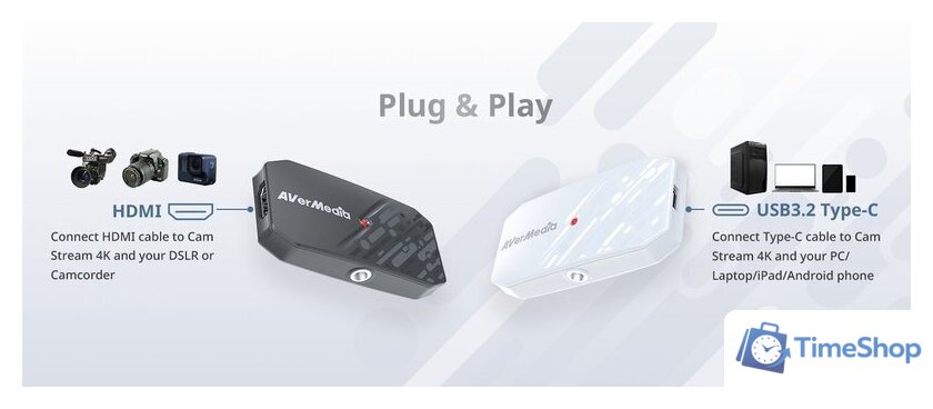 Устройство видеозахвата AverMedia CamStream 4K BU113G2 (серый) - Изображение №8 — Интернет-магазин Time-Shop