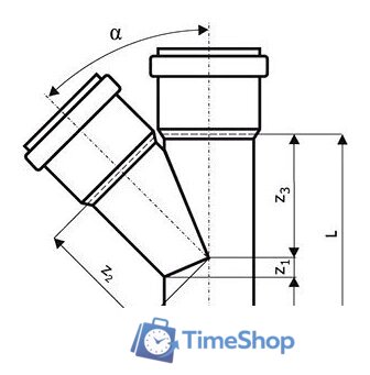 Фитинг Ostendorf тройник KGEA 250/160x45° - Изображение №2 — Интернет-магазин Time-Shop