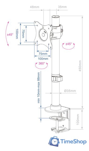 Кронштейн для монитора Arm Media LCD-T41 - Изображение №2 — Интернет-магазин Time-Shop