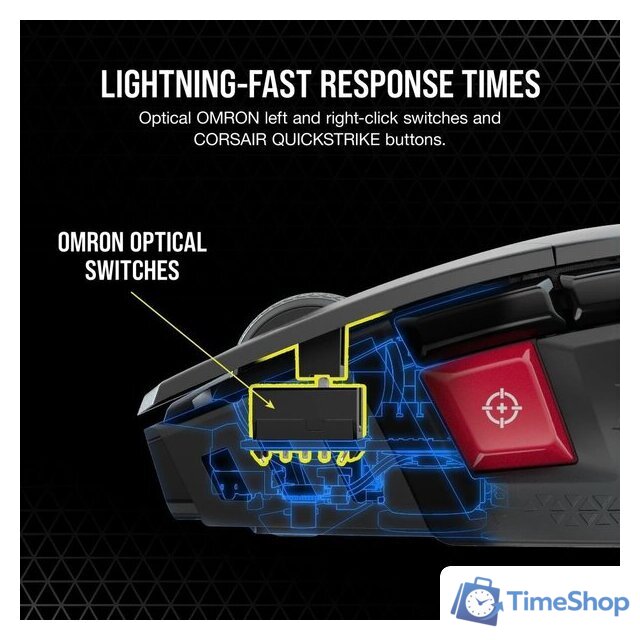 Игровая мышь Corsair M65 RGB Ultra Wireless (черный) - Изображение №5 — Интернет-магазин Time-Shop