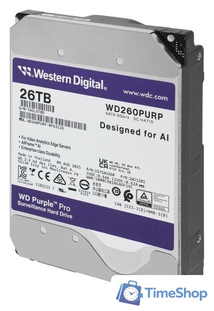 Жесткий диск WD Purple Pro 26TB WD260PURP - Изображение №2 — Интернет-магазин Time-Shop
