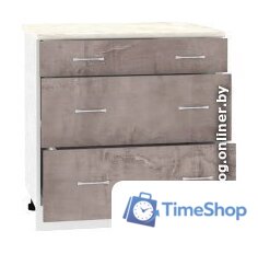 Шкаф напольный Кортекс-мебель Корнелия Лира НШ80р3ш (оникс/королевский опал) - Изображение №4 — Интернет-магазин Time-Shop