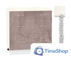 Шкаф напольный Кортекс-мебель Корнелия Лира НШ80р3ш (оникс/королевский опал) - Изображение №1 — Интернет-магазин Time-Shop