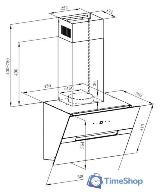 Кухонная вытяжка MAUNFELD Mersey 50 (белый/вставка сатин) - Изображение №9 — Интернет-магазин Time-Shop