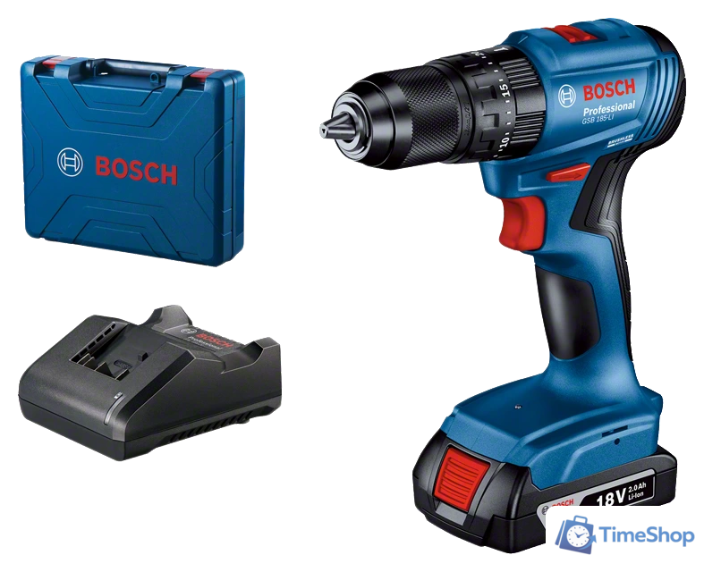 Ударная дрель-шуруповерт Bosch GSB 185-LI Professional 06019K3101 (с 1-им АКБ, кейс) - Изображение №1 — Интернет-магазин Time-Shop