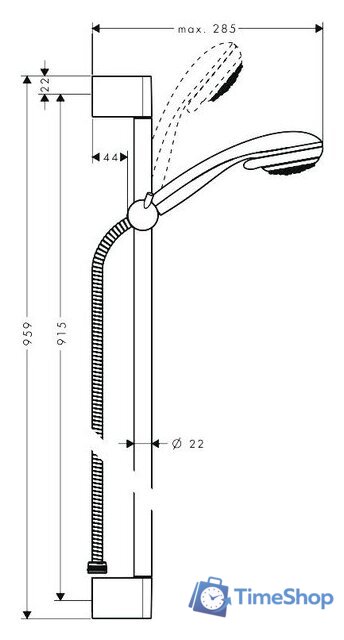 Душевой гарнитур  Hansgrohe Crometta 85 Multi (27766000) - Изображение №2 — Интернет-магазин Time-Shop