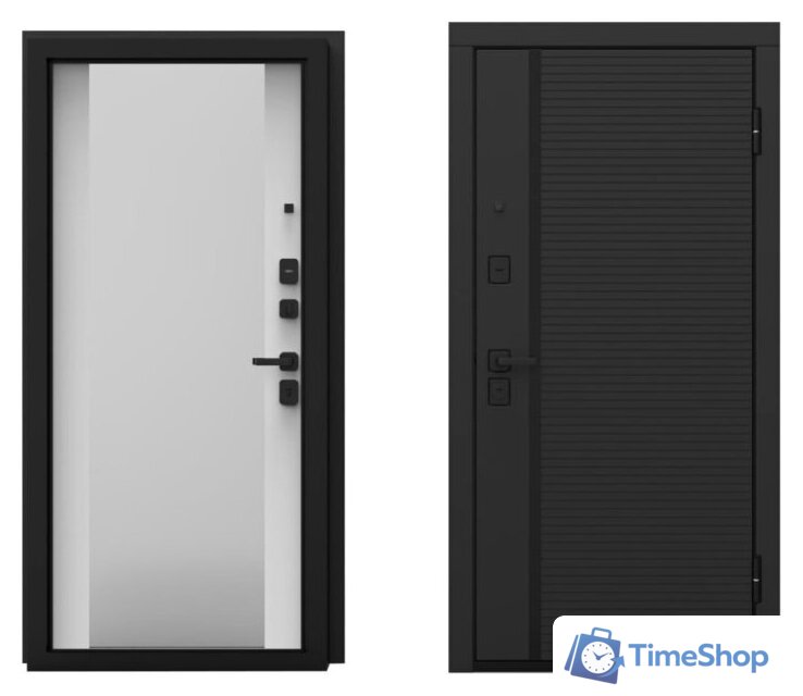 Металлическая дверь Guard Line зеркало графит/шагрень белая (86x205, правая) - Изображение №1 — Интернет-магазин Time-Shop