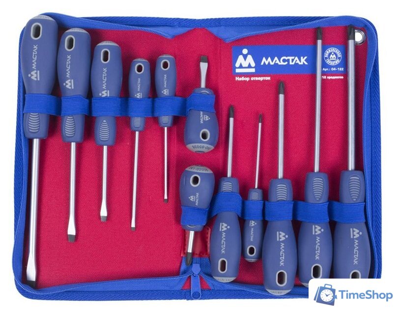 Набор отверток Мастак 04-12Z (12 предметов) - Изображение №1 — Интернет-магазин Time-Shop