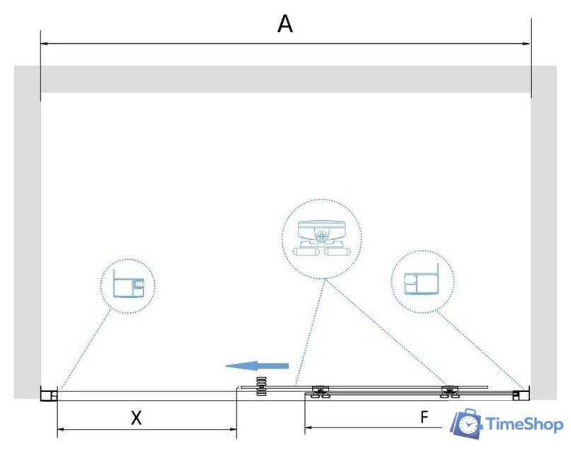 Душевая дверь RGW PA-14 41081418-11 180 (хром/прозрачное стекло) - Изображение №8 — Интернет-магазин Time-Shop