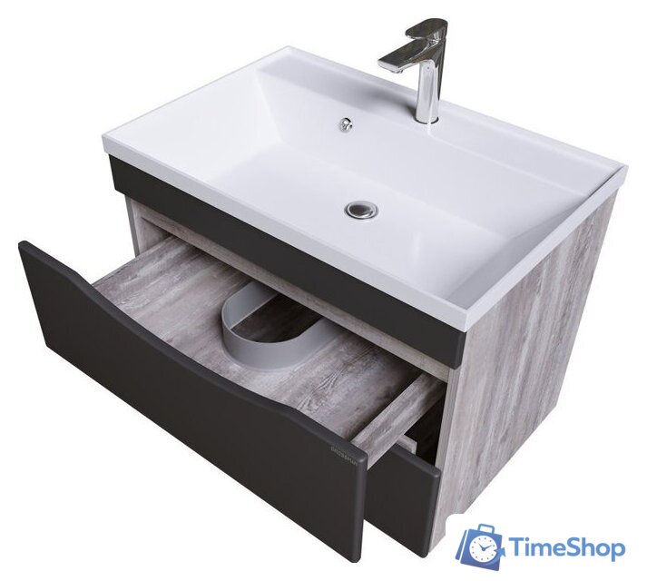  Grossman Тумба под умывальник Талис 80 108014 (белый глянец/бетон пайн) - Изображение №1 — Интернет-магазин Time-Shop