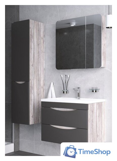  Grossman Тумба под умывальник Талис 80 108014 (белый глянец/бетон пайн) - Изображение №2 — Интернет-магазин Time-Shop