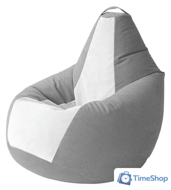 Кресло-мешок Kreslomeshki Груша Kombo XXXL GKV-145x100-SB (сталь/белый) - Изображение №1 — Интернет-магазин Time-Shop