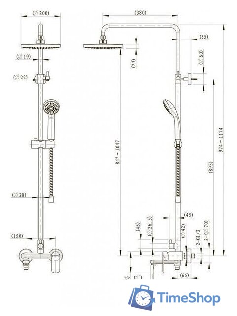 Душевая система  Bravat Opal F6125183CP-A1-RUS - Изображение №3 — Интернет-магазин Time-Shop