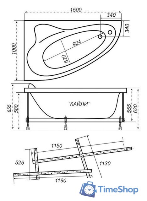 Ванна Triton Кайли 150x100 L - Изображение №8 — Интернет-магазин Time-Shop