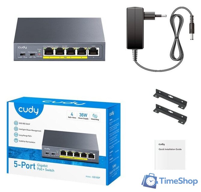 Неуправляемый коммутатор Cudy GS105P 1.0 - Изображение №2 — Интернет-магазин Time-Shop