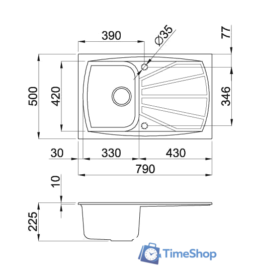 Кухонная мойка Elleci Living 300 Bianco Titano 68 - Изображение №2 — Интернет-магазин Time-Shop