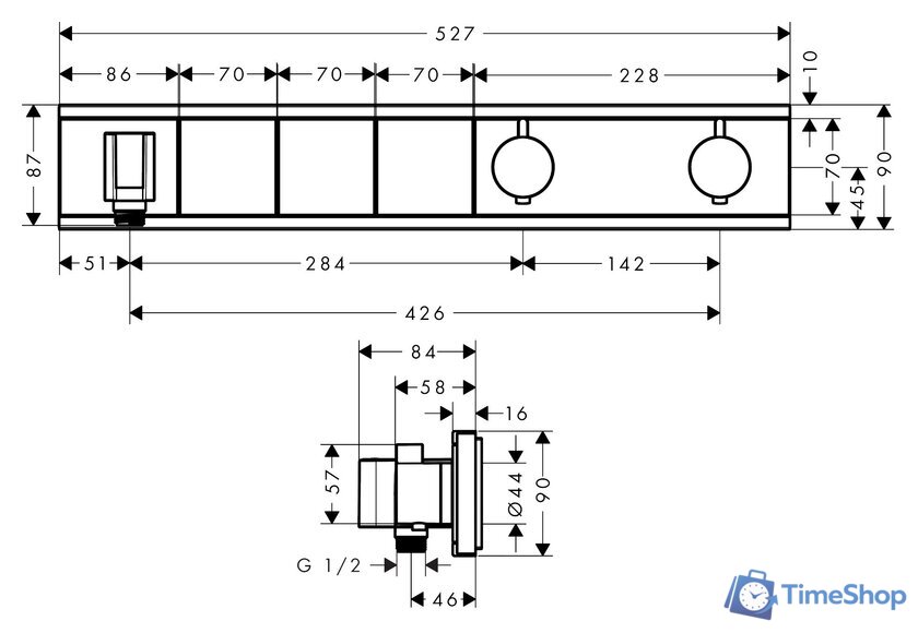 Смеситель Hansgrohe RainSelect 15356400 (белый/хром) - Изображение №2 — Интернет-магазин Time-Shop