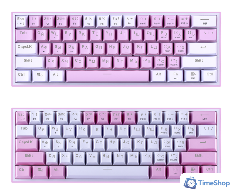 Клавиатура Redragon Fizz (розовый/белый) - Изображение №8 — Интернет-магазин Time-Shop