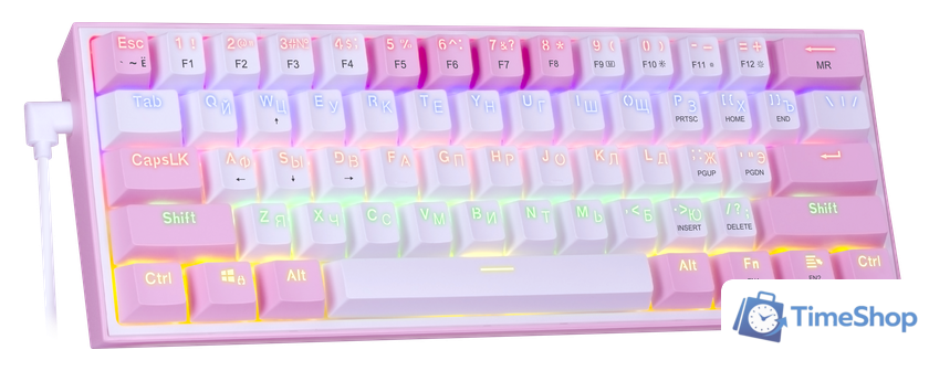 Клавиатура Redragon Fizz (розовый/белый) - Изображение №6 — Интернет-магазин Time-Shop