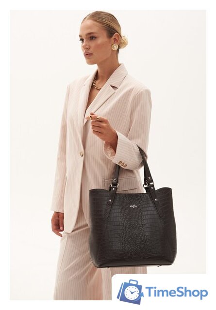 Женская сумка Souffle 273 2735003 (коричневый кайман эластичный) - Изображение №8 — Интернет-магазин Time-Shop