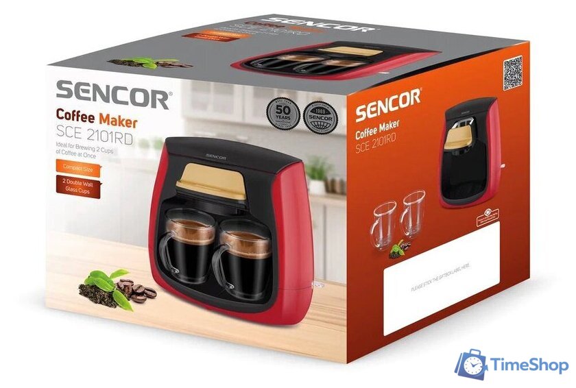 Капельная кофеварка Sencor SCE 2101RD - Изображение №9 — Интернет-магазин Time-Shop