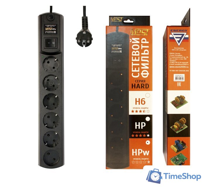 Сетевой фильтр Most HPW 2 м (черный) - Изображение №2 — Интернет-магазин Time-Shop