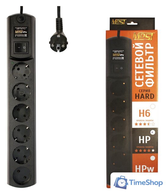 Сетевой фильтр Most HPW 2 м (черный) - Изображение №1 — Интернет-магазин Time-Shop