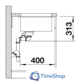 Кухонная мойка Blanco Subline 340/160-U (правая, серый беж) - Изображение №3 — Интернет-магазин Time-Shop
